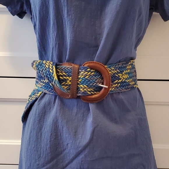 Abercrombie & Fitch Blue & yellow woven belt - Picture 5 of 5